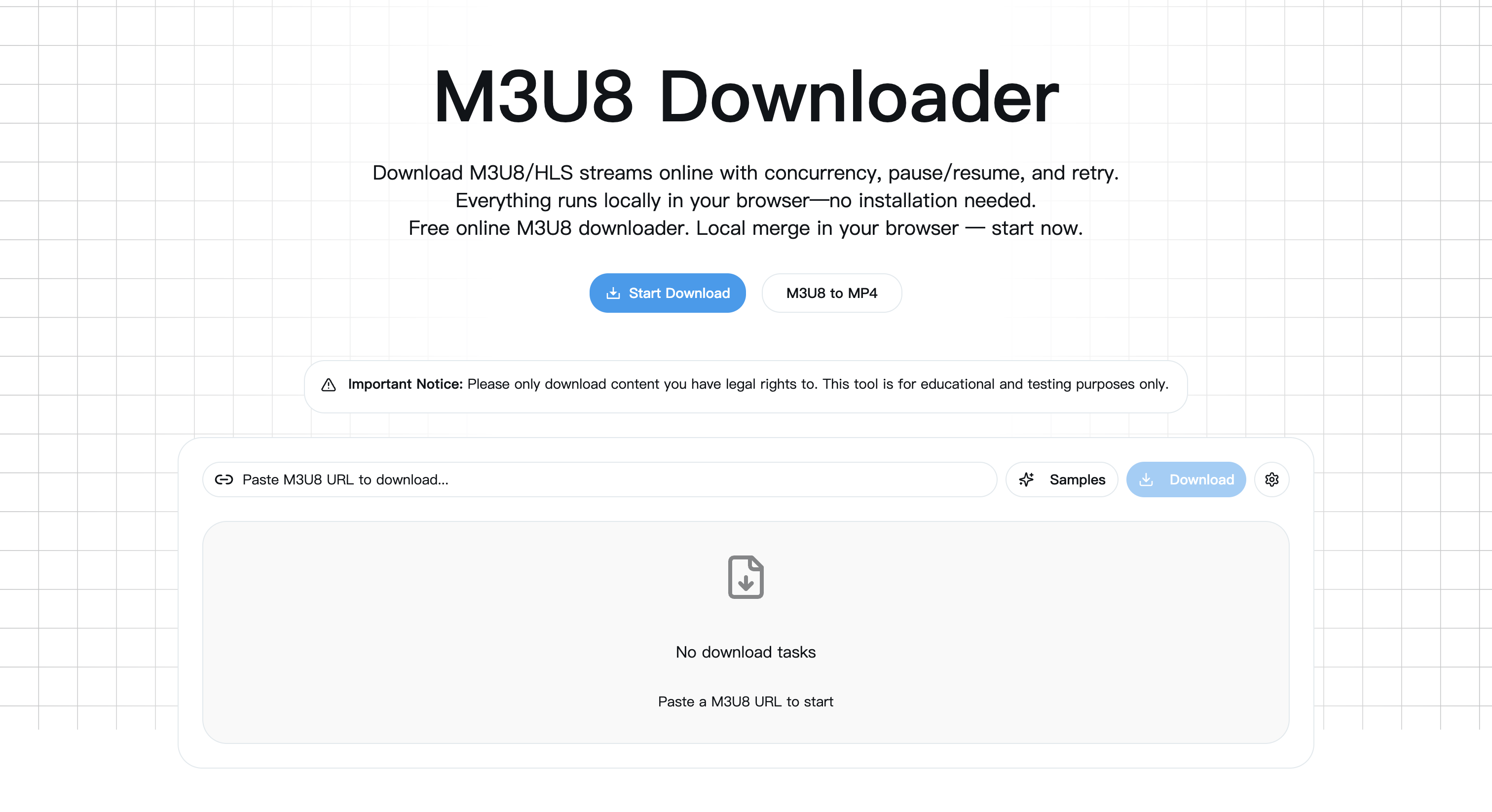 M3U8 Player Interface