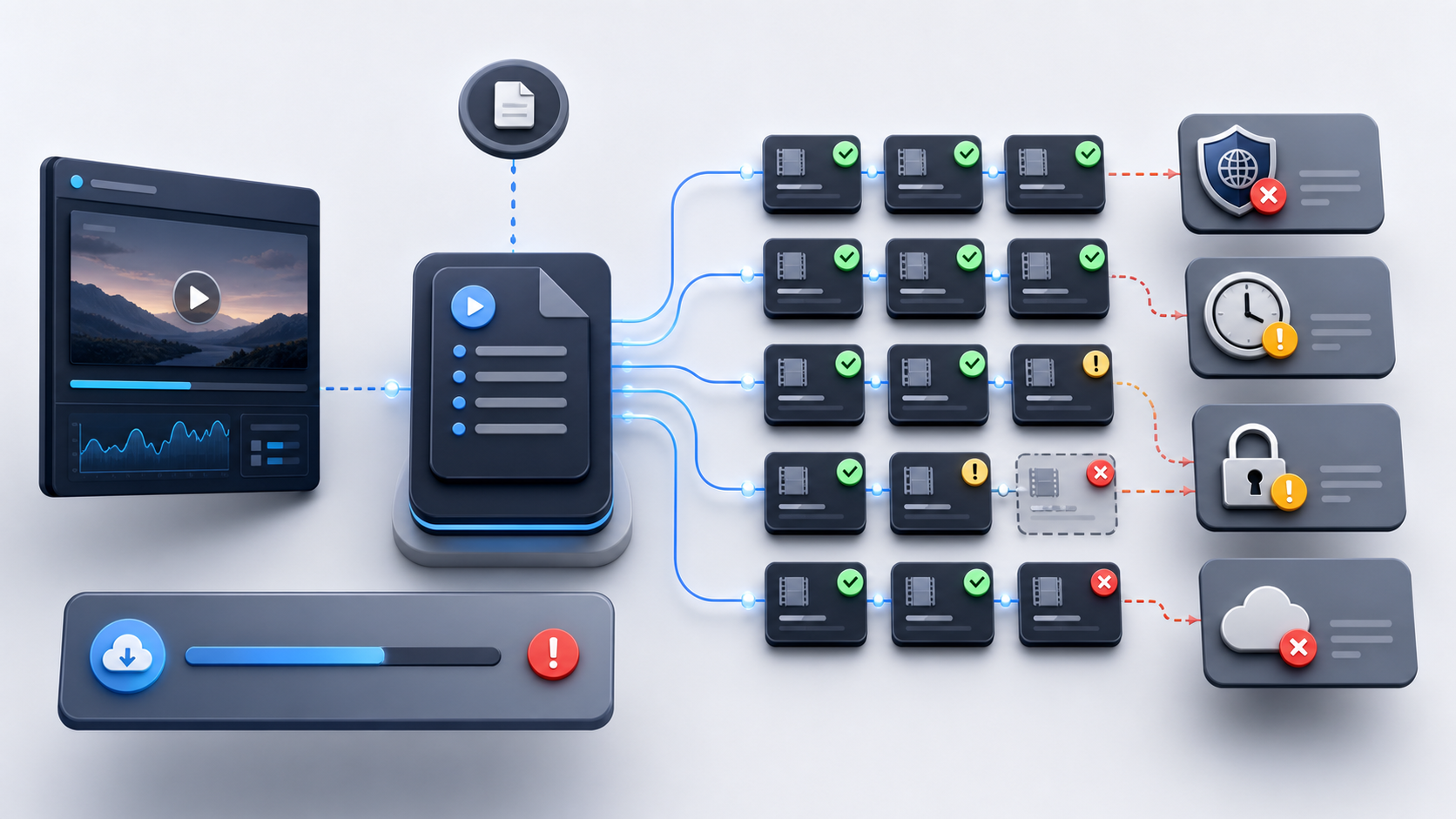 M3U8 HLS download failure chain